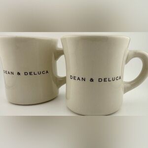 2 Dean & Deluca coffee mugs. 10oz Vitrified Diner Style w/Original Logo